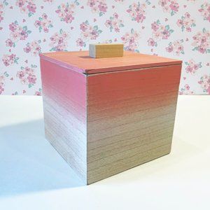 Pink Gradient Wooden Box w/Lid